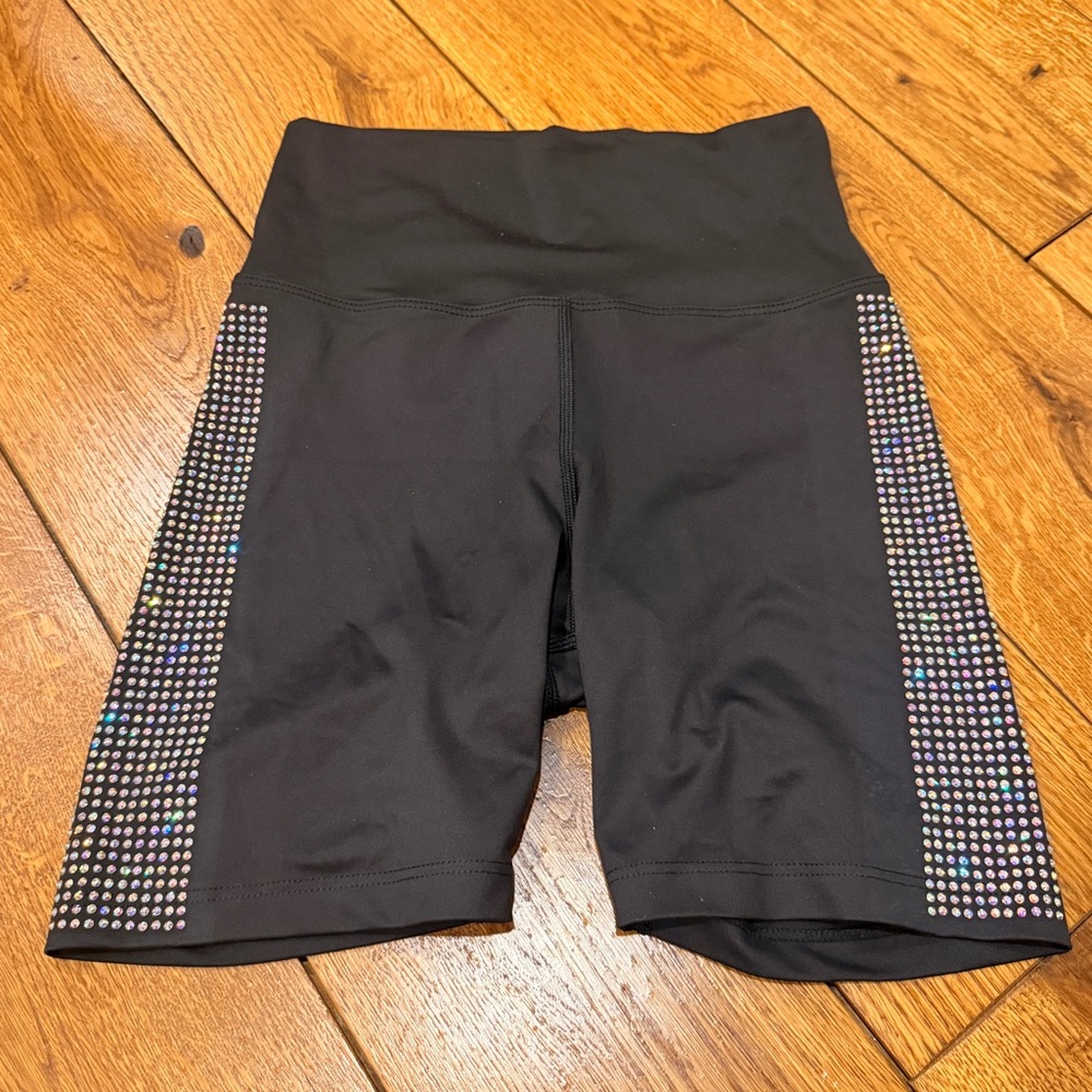 Beach Riot Black Rhinestone Bike Shorts